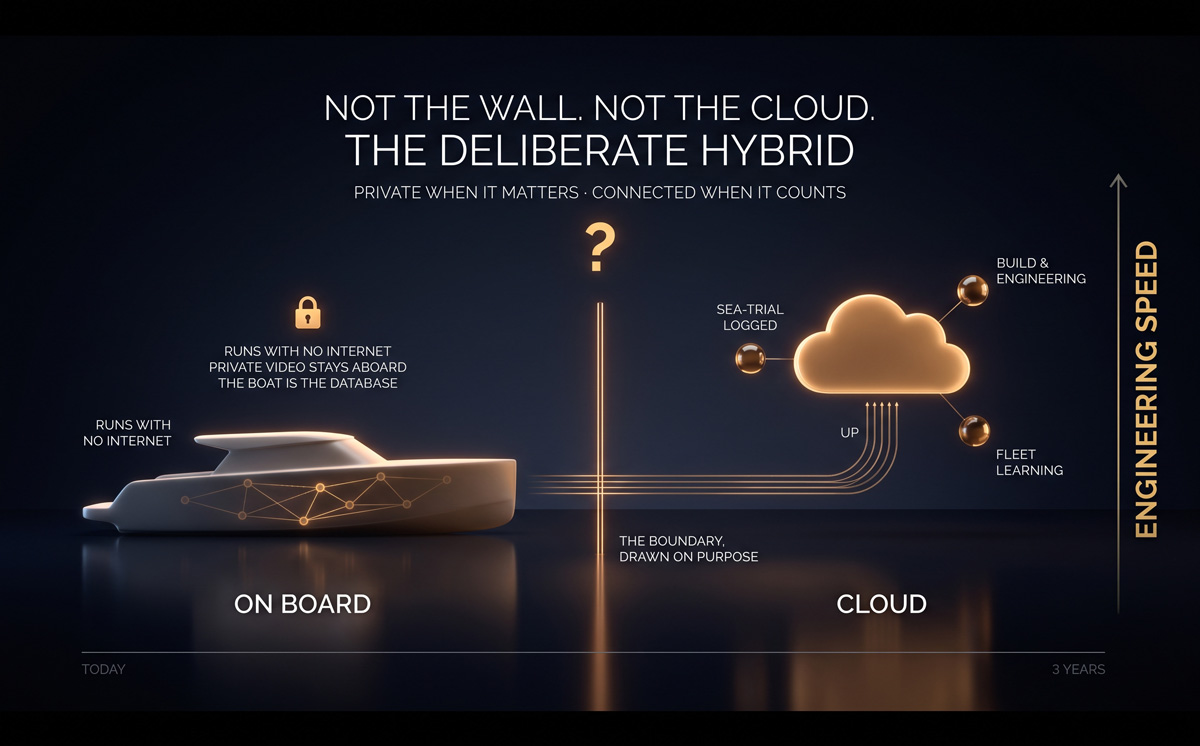 Hybrid cloud combines the local secure application with the cloud, for reduced design and engineering cost